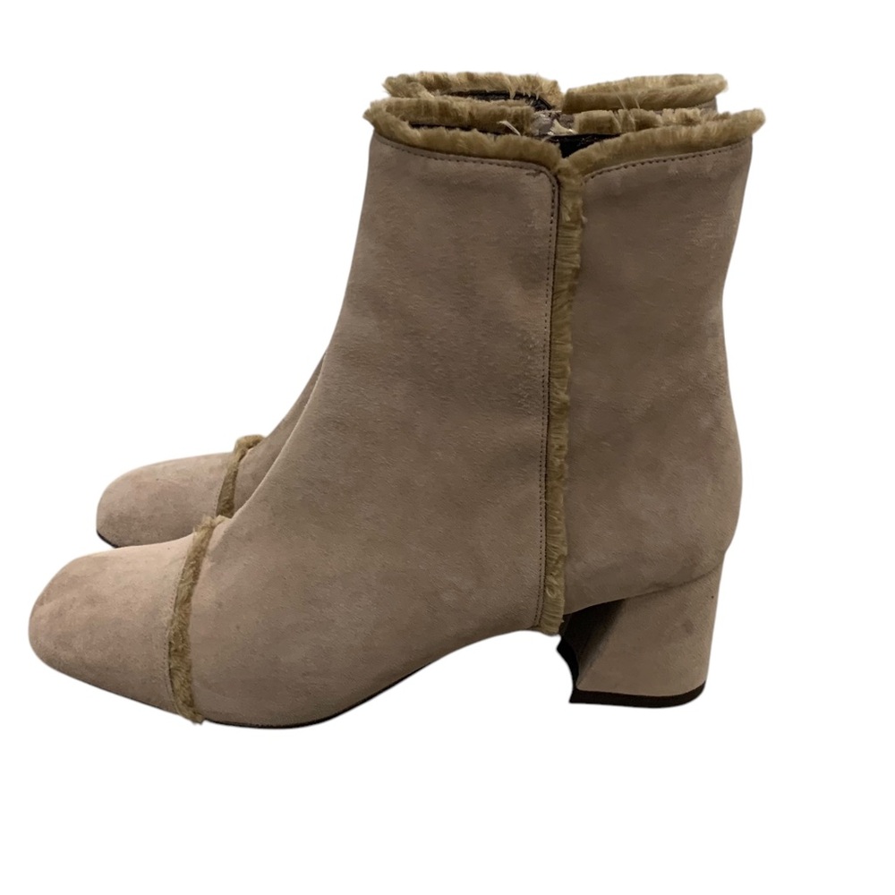 Stuart Weitzman fringe suede boho pastel leather zip up ankle boots women’s 7.5